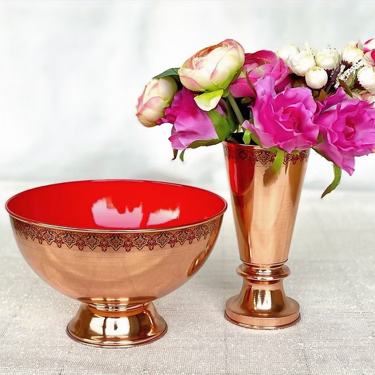 Toranj Handcrafted Copper Flower Vase