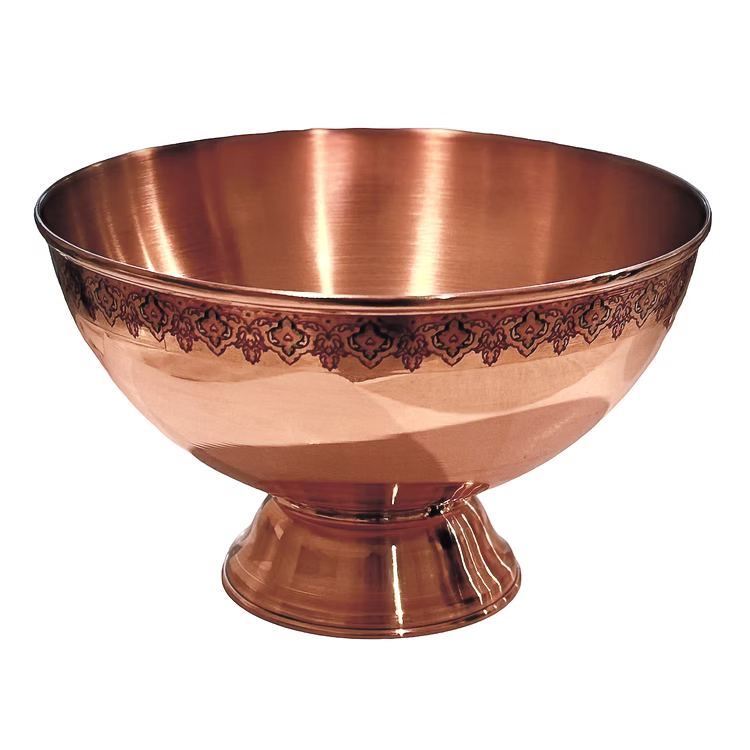 Toranj Handcrafted Copper Pedestal Bowl Size 3