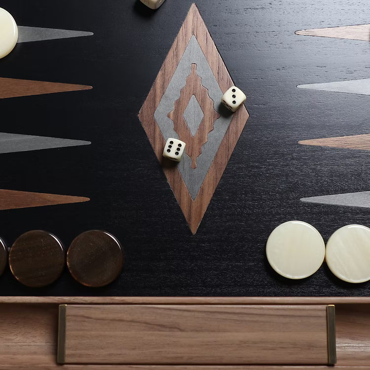 Manopoulos American Walnut Backgammon Board