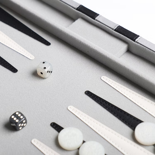 Signature Backgammon Board Game Set - Grey
