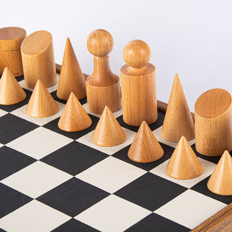 Manopoulos Bauhaus Black and White Chess Set 34cm x 34cm