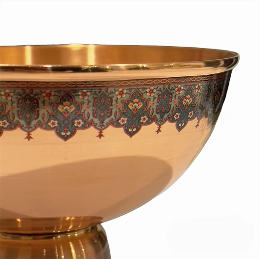 Zomorrod Handcrafted Copper Pedestal Bowl Size 2