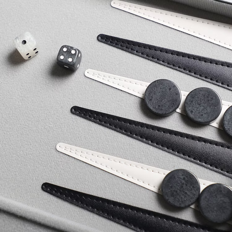 Signature Backgammon Board Game Set - Grey