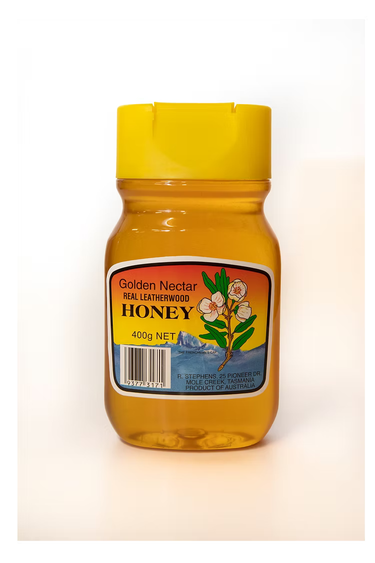 R. Stephens Golden Nectar Leatherwood Honey Squeezable 400g