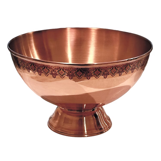 Toranj Handcrafted Copper Pedestal Bowl Size 3