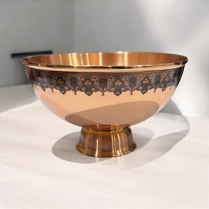 Zomorrod Handcrafted Copper Pedestal Bowl Size 2