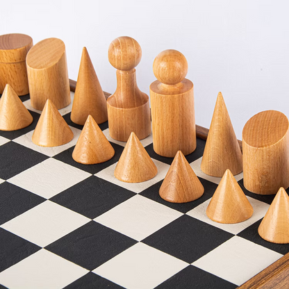 Manopoulos Bauhaus Black and White Chess Set 34cm x 34cm