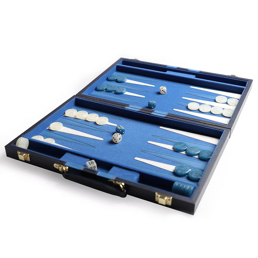 Signature Backgammon Board Game Set - Blue