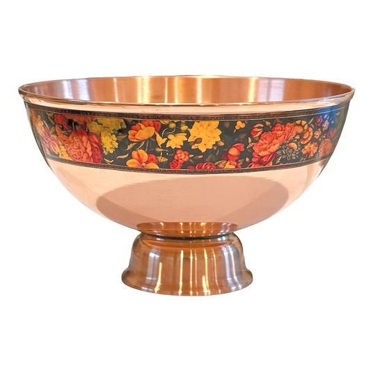 Gol o Morgh Handcrafted Copper Pedestal Bowl Size 2