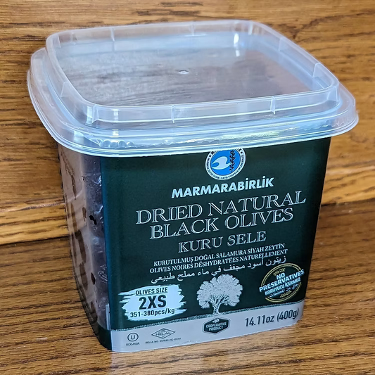 Marmara Birlik Dried Natural Black Olives 2XS Kuru Sele 400g