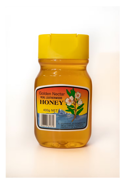 R. Stephens Golden Nectar Leatherwood Honey Squeezable 400g